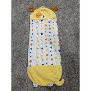 Happy Nappers Kids Sleeping Bag Dog – Plush Pillow Bed Mat Star Print Medium